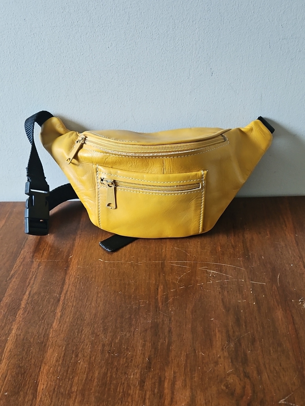 North Star Yellow Leather Fanny Pack